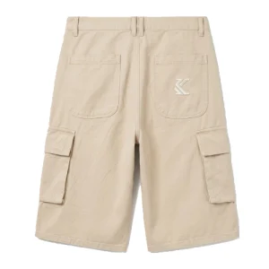 Beige Knee Length Karl Kani Cargo Shorts -back