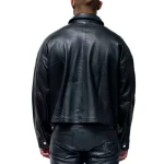Black Karl Kani Hendrix Leather Jacke -back