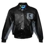Black Karl Kani Leather Highgate Jacke