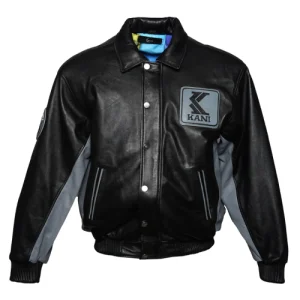 Black Karl Kani Leather Highgate Jacke