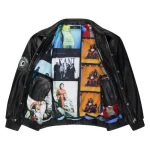 Black Karl Kani Leather Highgate Jacke-inner