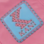 Karl Kani Alexandria Jacke in Pink and Blue-metal sturd