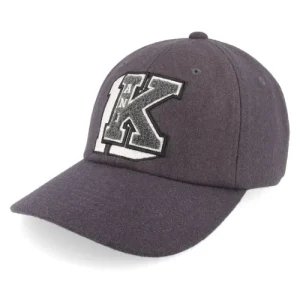 Karl Kani Retro Patch Wool Blend Anthracite Grey Cap-front