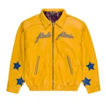 Karl Kani Yellow Bank Shot Leather Jacke