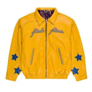 Karl Kani Yellow Bank Shot Leather Jacke