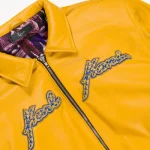 Karl Kani Yellow Bank Shot Leather Jacke-front