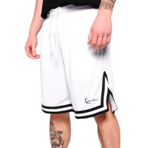 White Karl Kani Signature Mesh Shorts-front