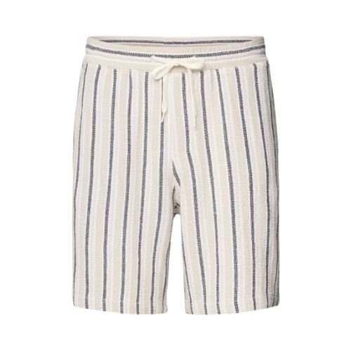 Karl Kani Beige Regular Fit Shorts – Bequeme Herren Streetwear Shorts Karl Kani Beige Regular Fit Shorts mit Streifenmuster und elastischem Bund für Herren in modernem Streetwear-Design.