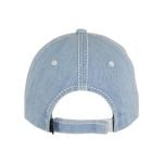 Karl Kani Blue Denim Cap aus blauem Denim-Material mit gesticktem Karl-Kani-Logo und klassischem gebogenem Schirm.