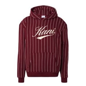 Karl Kani Cursive Varsity Stripe Red Hoodie
