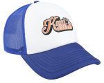Karl Kani Diner Cap Blue/White retro streetwear cap with blue and white color design, curved brim, and adjustable strap