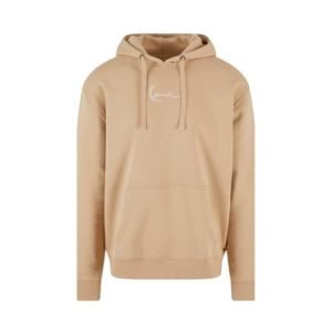 Karl Kani Light Brown Signature Hoodie in hellbrauner Farbe mit Signature-Logo, Kapuze und Kängurutasche im modernen Streetwear-Stil.
