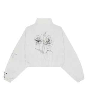 Karl Kani Lyte White Cropped Bomber Jacke-back-