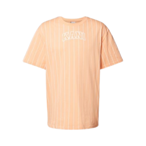 Karl Kani Orange Nadelstreifen T-Shirt – relaxed fit.