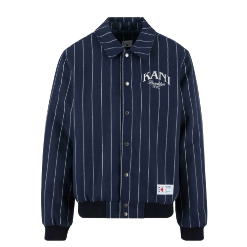 Karl Kani Pinstrips Dark Blue Bomber Jacke Karl Kani Pinstrips Dark Blue Bomber Jacke