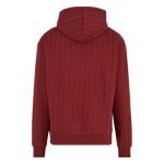 Karl Kani Red Hoodie in Rot mit feinem Streifenmuster, Kapuze und gesticktem Logo auf der Brust