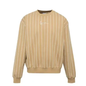 Karl Kani Small Signature Pinstripe Sweater Sand White