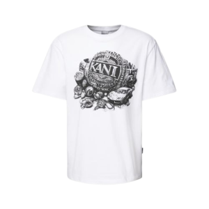 Karl Kani White T-Shirt mit Label-Print featuring clean streetwear design and iconic Karl Kani branding on white fabric