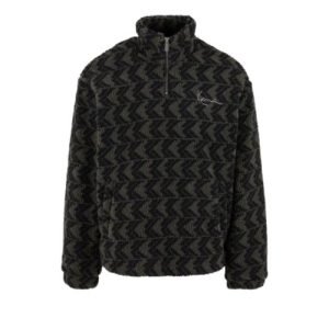 Karl Kani Black Fleece Jumper schwarzer Streetwear Pullover aus weichem Fleece Material