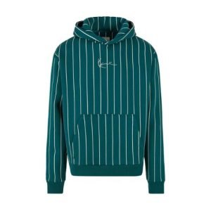 Karl Kani Dark Green Signature Hoodie premium streetwear sweatshirt with relaxed fit, hood, and kangaroo pocket