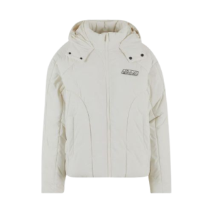 Karl Kani Winter Jacket in White with modern streetwear design and comfortable winter fit