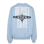 Light Blue Karl kani Logo Detail Crew Neck Sweater-back