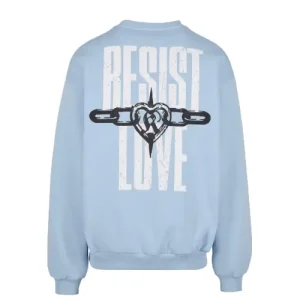 Light Blue Karl kani Logo Detail Crew Neck Sweater-back