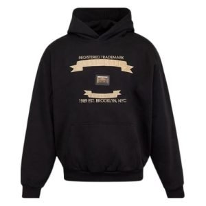Karl Kani Black Metal Plate Hoodie in Schwarz mit Metall-Logo