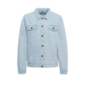 Karl Kani Bleached Blue Denim Jacket mit heller Waschung und modernem Streetwear-Design