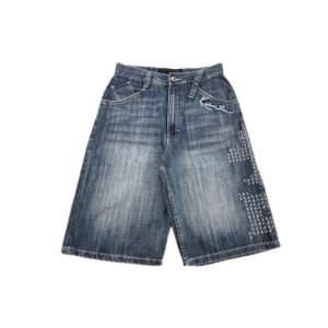 Karlkani Blue Denim Shorts in modernem Streetwear-Stil