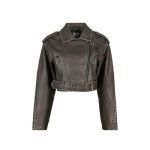 Karl Kani Faux leather black jacket in Schwarz mit modernem Streetwear Design