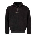 Karl Kani Sweater in Black aus schwarzem Fleece mit hohem Stehkragen