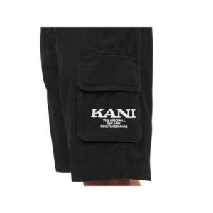 Karl Kani Retro Cargo Shorts Schwarz – Vintage Streetwear Shorts aus Baumwolle