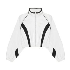 Karl Kani Hot Like Fire White Jacket in Weiß mit schwarzen Kontrastdetails