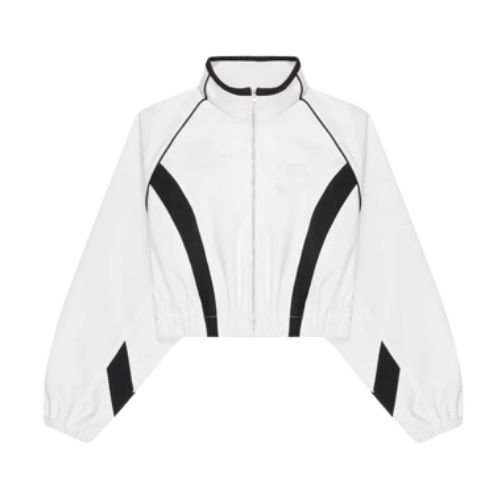 Karl Kani Hot Like Fire White Jacket – Moderne Streetwear Jacke Karl Kani Hot Like Fire White Jacket in Weiß mit schwarzen Kontrastdetails