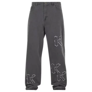 Karl Kani Denim Patch Baggy Jeans in Grey