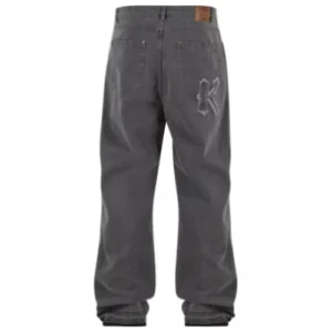Karl Kani Denim Patch Baggy Jeans in Grey-back