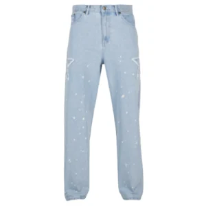 Karl Kani OG Baggy Paint Splatter Bleached Blue Jeans