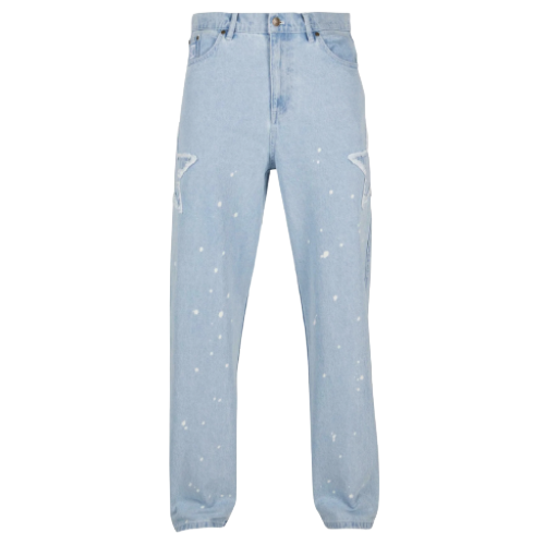 Karl Kani OG Baggy Paint Splatter Bleached Blue Jeans Karl Kani OG Baggy Paint Splatter Bleached Blue Jeans