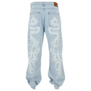 Karl Kani OG Tribal Denim Bleached Blue Jeans-back