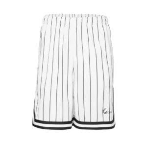 Karl Kani Small Signature Pinstripe White Shorts
